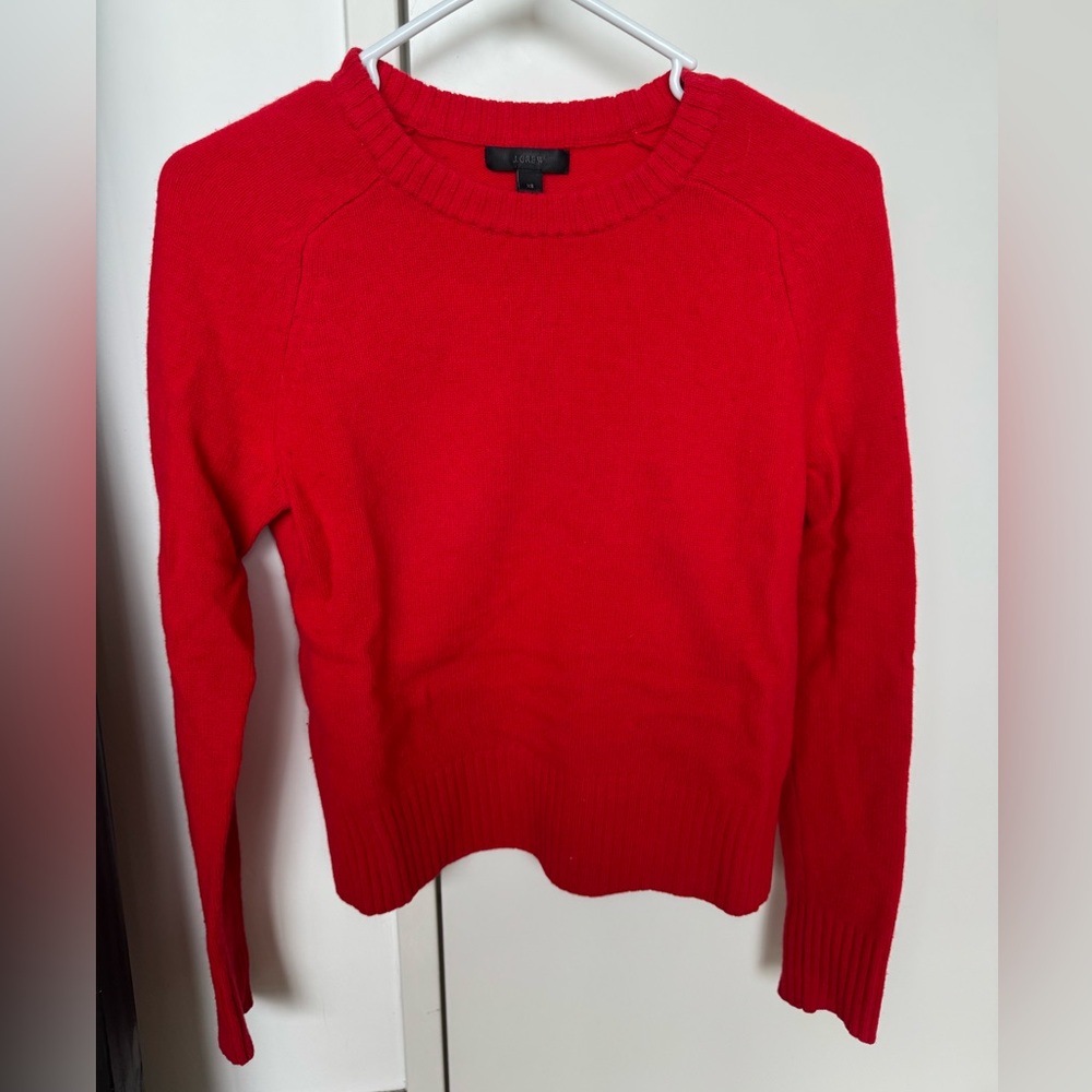 J. Crew Vibrant Red Crew Neck Sweater